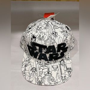 New Star Wars Character Sketches Snap Back Trucker Baseball Hat Black & White